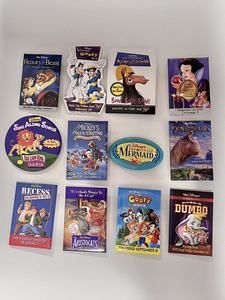 Lot Of 12 Disney Pinback Buttons Pins Advertising Movies TV Shows Promo Bundle